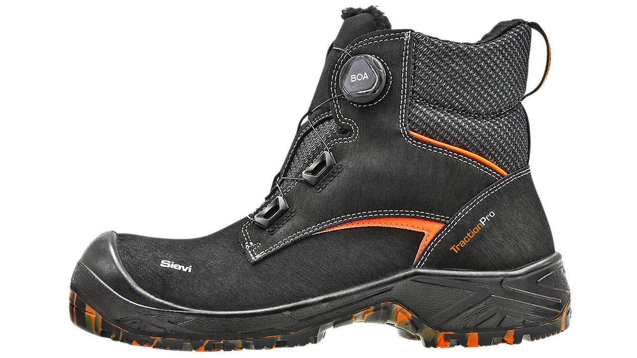 Sievi Hiker Roller S3 -talviturvakenkä. Lämmin ja pitävä työhön talviolosuhteissa.